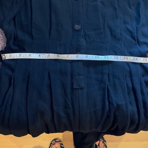 Umgee linen jumpsuit pants button front tie waist black womens medium - Picture 7 of 7